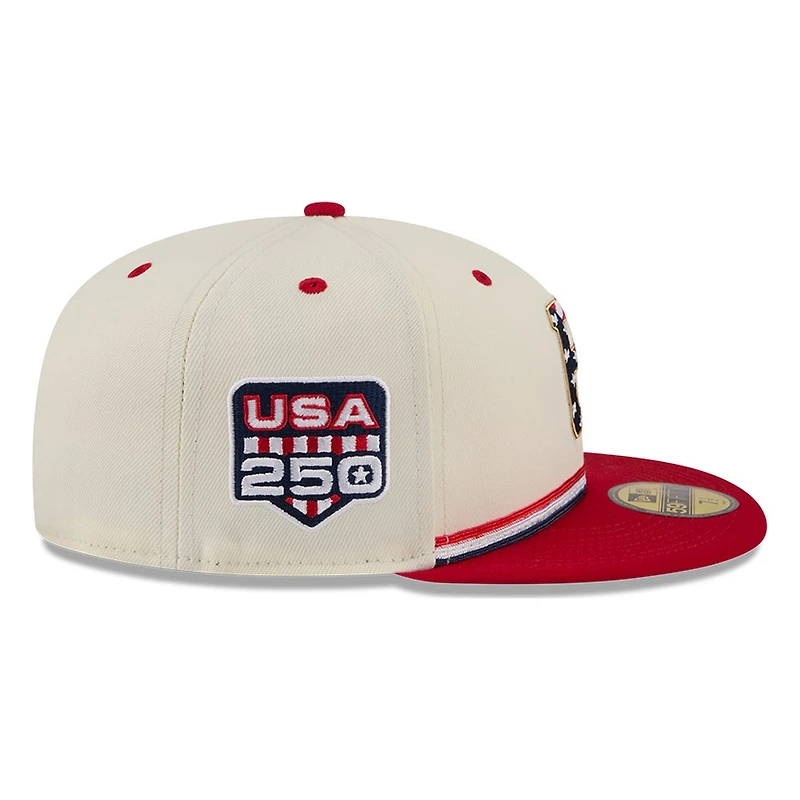 Pittsburgh Pirates 2026 Fourth of July USA 250 Patch New Era 59FIFTY Fitted Hat