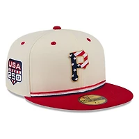 Pittsburgh Pirates 2026 Fourth of July USA 250 Patch New Era 59FIFTY Fitted Hat