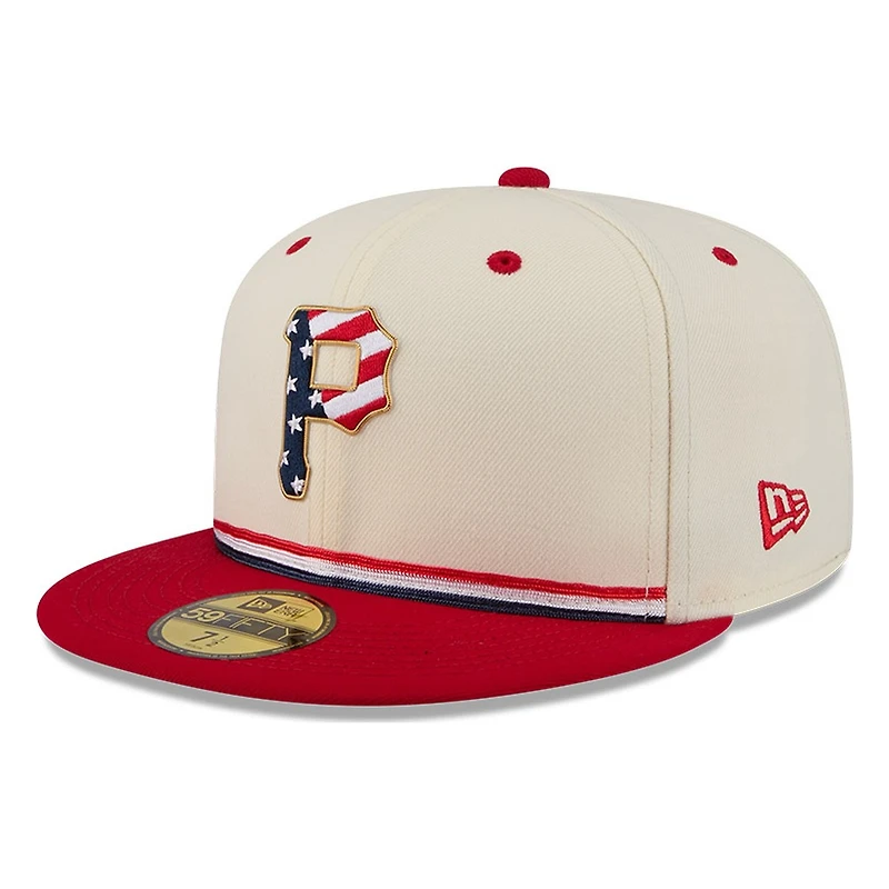 Pittsburgh Pirates 2026 Fourth of July USA 250 Patch New Era 59FIFTY Fitted Hat