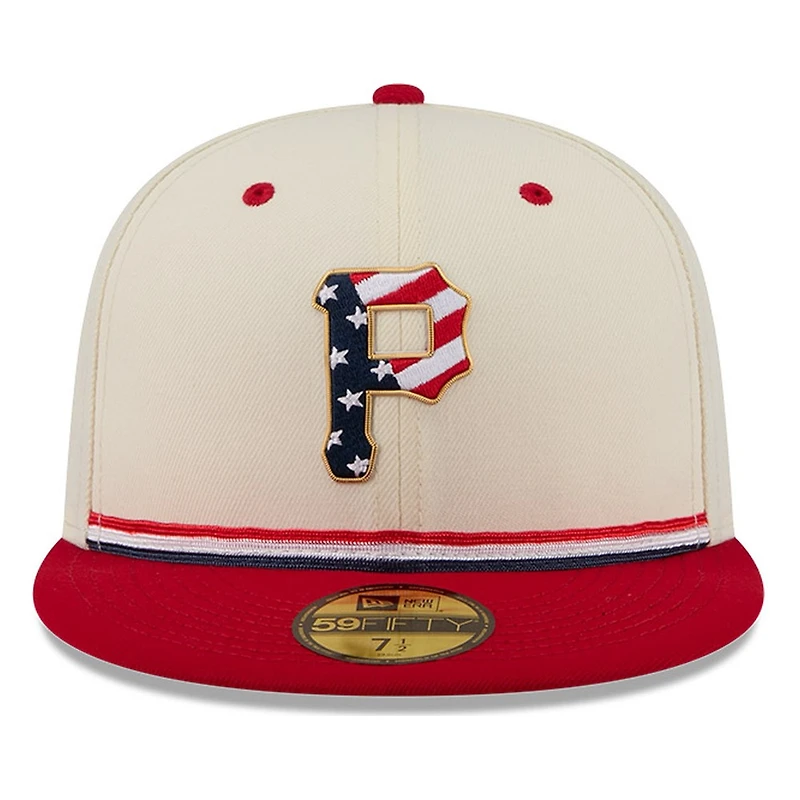 Pittsburgh Pirates 2026 Fourth of July USA 250 Patch New Era 59FIFTY Fitted Hat
