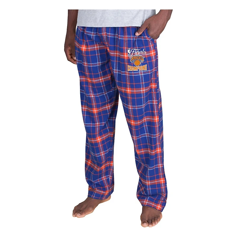 New York Knicks Blue and Orange 2026 NBA Finals Champions Concepts Sport Ultimate Plaid Flannel Pajama Pants
