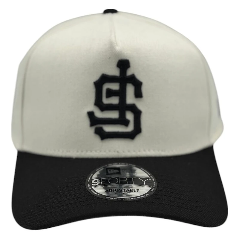 San Francisco Giants Chrome and Black Upside Down Logo New Era 9FORTY A-Frame Adjustable Hat
