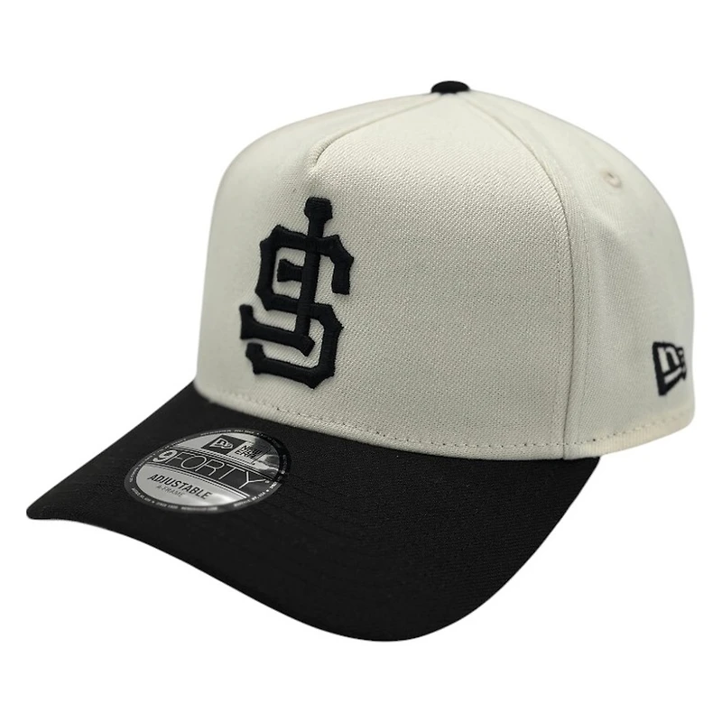 San Francisco Giants Chrome and Black Upside Down Logo New Era 9FORTY A-Frame Adjustable Hat