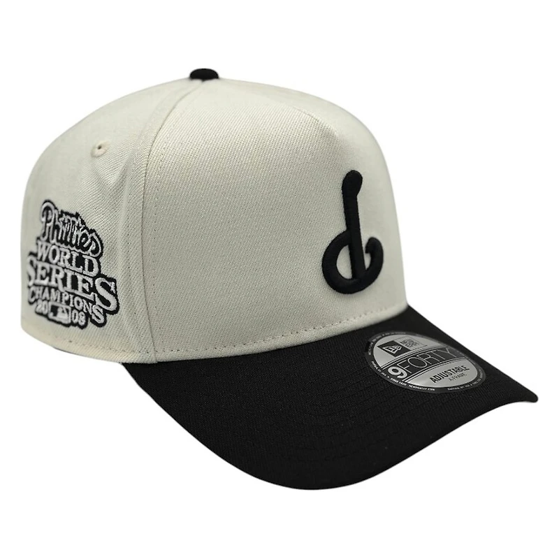 Philadelphia Phillies Chrome and Black Upside Down Logo New Era 9FORTY A-Frame Adjustable Hat