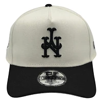New York Mets Chrome and Black Upside Down Logo New Era 9FORTY A-Frame Adjustable Hat