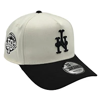 New York Mets Chrome and Black Upside Down Logo New Era 9FORTY A-Frame Adjustable Hat