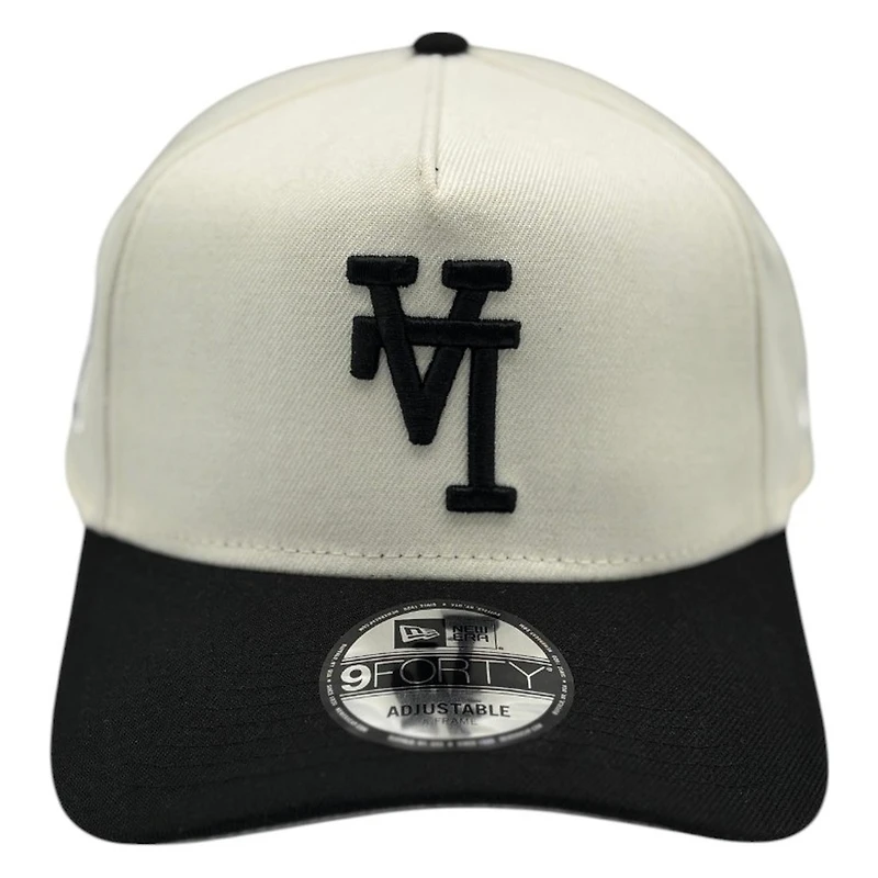 Los Angeles Dodgers Chrome and Black Upside Down Logo New Era 9FORTY A-Frame Adjustable Hat
