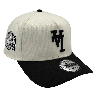 Los Angeles Dodgers Chrome and Black Upside Down Logo New Era 9FORTY A-Frame Adjustable Hat
