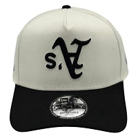 Oakland Athletics Chrome and Black Upside Down Logo New Era 9FORTY A-Frame Adjustable Hat
