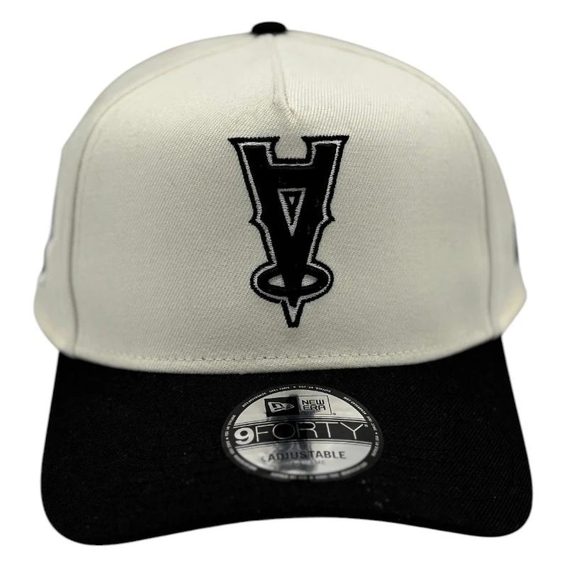 Los Angeles Angels Chrome and Black Upside Down Logo New Era 9FORTY A-Frame Adjustable Hat