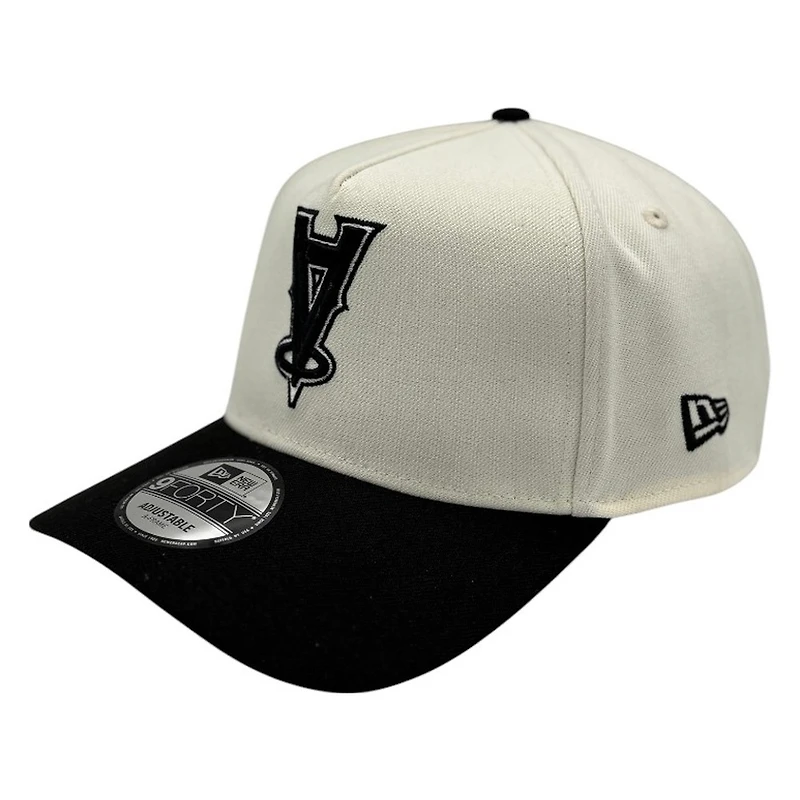 Los Angeles Angels Chrome and Black Upside Down Logo New Era 9FORTY A-Frame Adjustable Hat