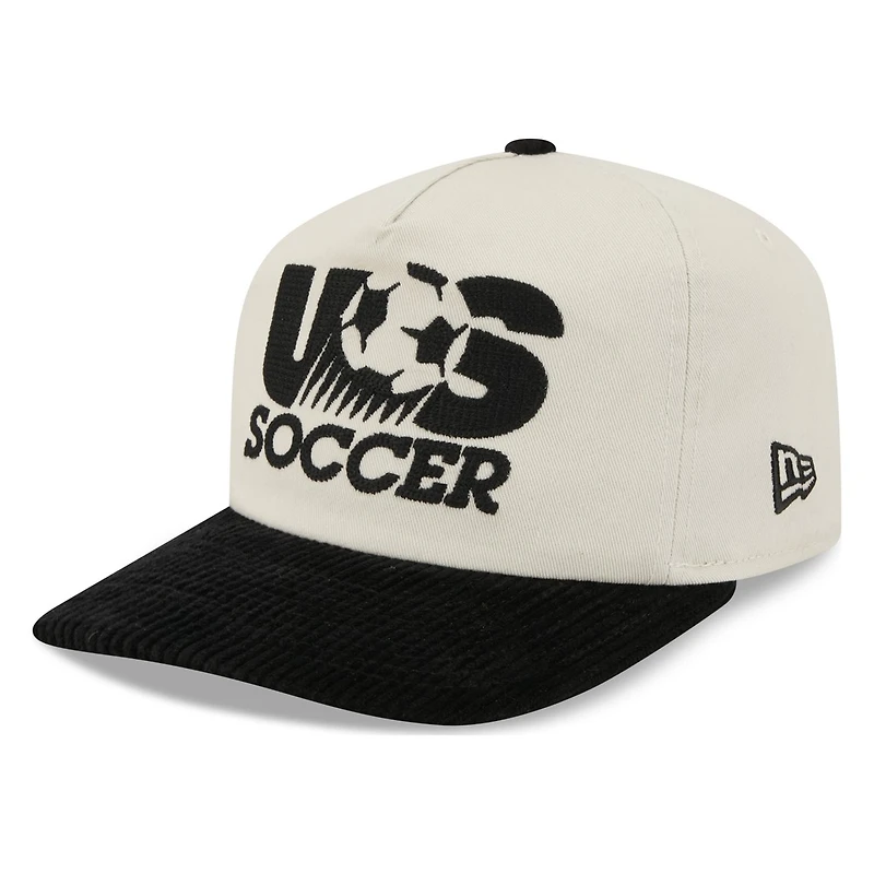 U.S. Soccer Retro White and Black Corduroy New Era 19TWENTY Adjustable Hat