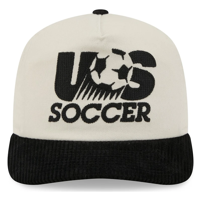 U.S. Soccer Retro White and Black Corduroy New Era 19TWENTY Adjustable Hat