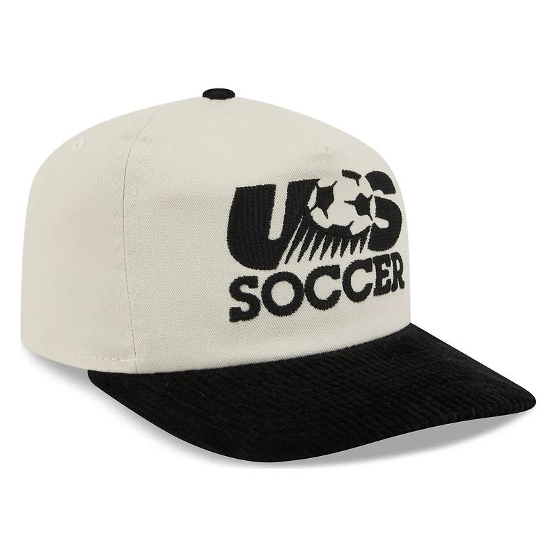 U.S. Soccer Retro White and Black Corduroy New Era 19TWENTY Adjustable Hat