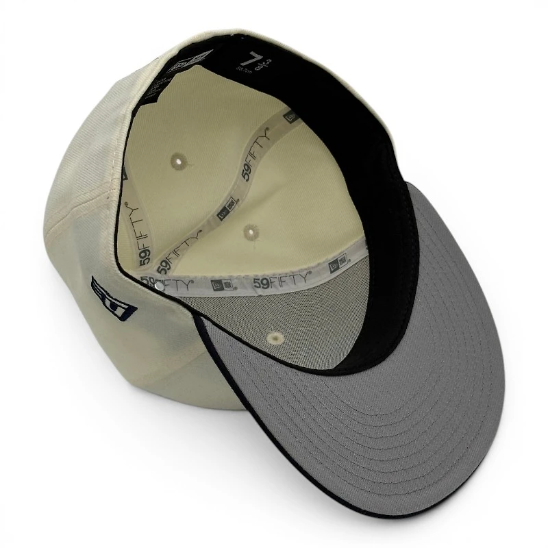 Major League Movie Wild Thing Chrome Navy 2T Leon the Lab Grey UV New Era 59FIFTY Fitted Hat