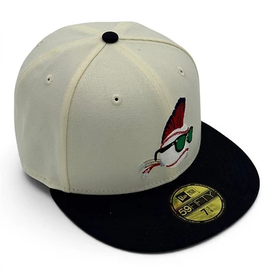 Major League Movie Wild Thing Chrome Navy 2T Leon the Lab Grey UV New Era 59FIFTY Fitted Hat
