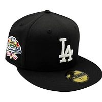 Los Angeles Dodgers Black 100th Anniversary Patch New Era 59FIFTY Fitted Hat