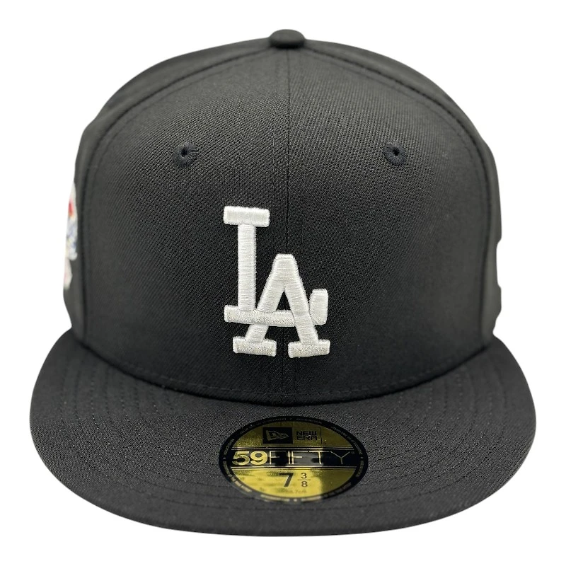 Los Angeles Dodgers Black 100th Anniversary Patch New Era 59FIFTY Fitted Hat