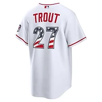 Los Angeles Angels Mike Trout White 2026 USA 250 Fourth of July Home Nike Stadium Player Jersey