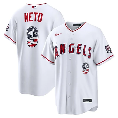 Los Angeles Angels Zach Neto White 2026 USA 250 Fourth of July Home Nike Stadium Player Jersey