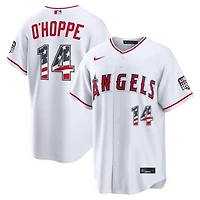 Los Angeles Angels Logan O'Hoppe White 2026 USA 250 Fourth of July Home Nike Stadium Player Jersey