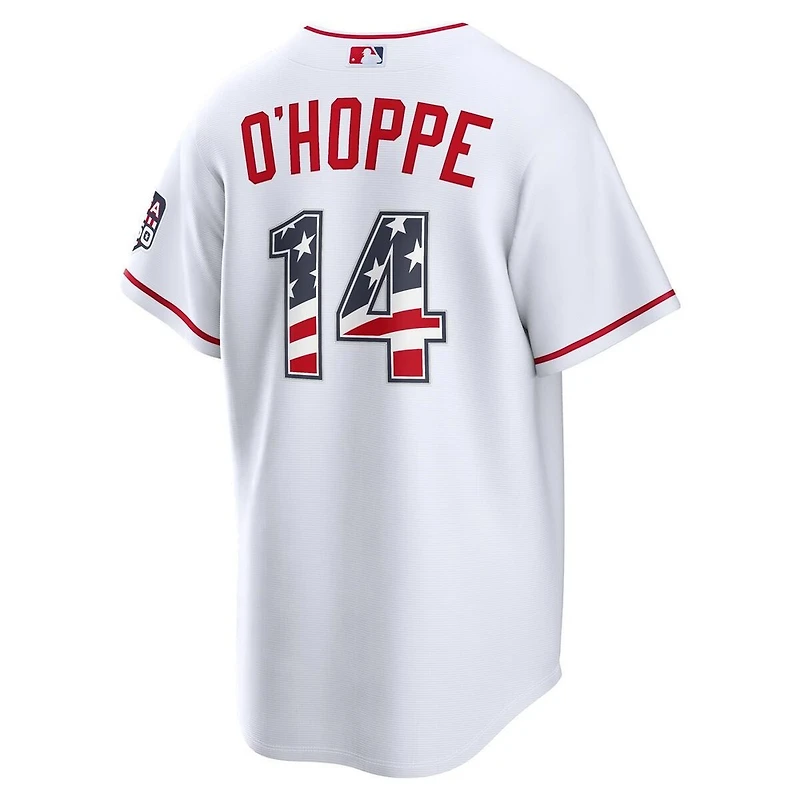 Los Angeles Angels Logan O'Hoppe White 2026 USA 250 Fourth of July Home Nike Stadium Player Jersey