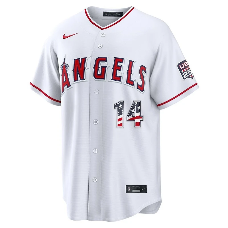 Los Angeles Angels Logan O'Hoppe White 2026 USA 250 Fourth of July Home Nike Stadium Player Jersey
