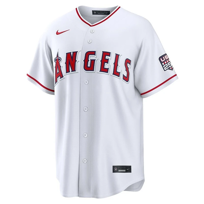 Los Angeles Angels White 2026 USA 250 Fourth of July Home Blank Nike Stadium Player Jersey