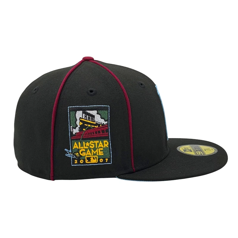 San Francisco Giants Black with Red Piping 2007 All Star Game Patch Icy Blue UV New Era 59FIFTY Fitted Hat