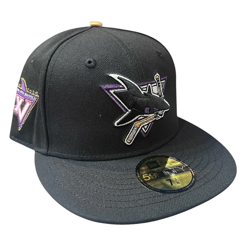 San Jose Sharks Black 15th Season Patch New Era 59FIFTY Fitted Hat