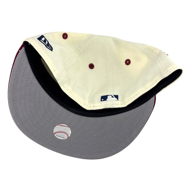 Los Angeles Dodgers Chrome and Burgundy 4th of July 50th Anniversary Patch Grey UV New Era 59FIFTY Fitted Hat