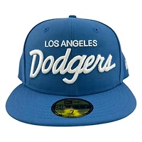 Los Angeles Dodgers Script Indigo Collection New Era 59FIFTY Fitted Hat