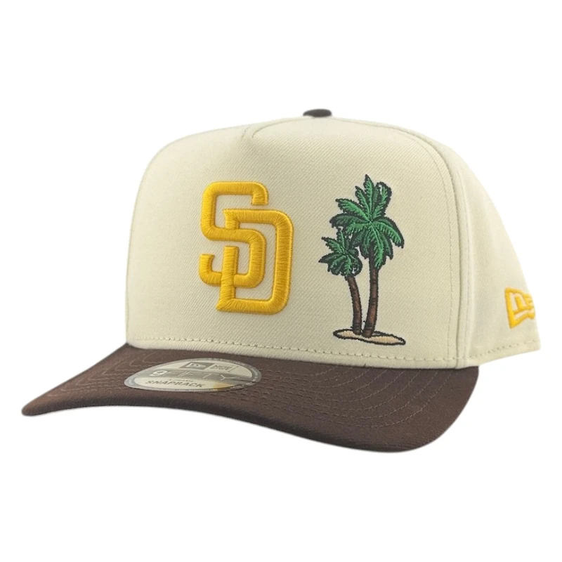 San Diego Padres Chrome and Brown Palm Tree New Era 9FIFTY A-Frame Snapback Hat