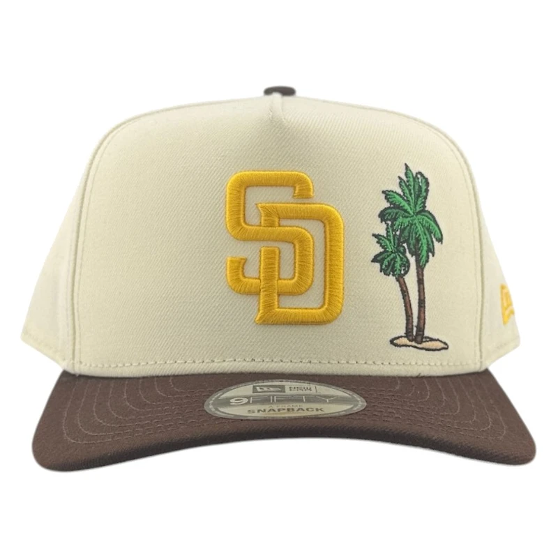 San Diego Padres Chrome and Brown Palm Tree New Era 9FIFTY A-Frame Snapback Hat