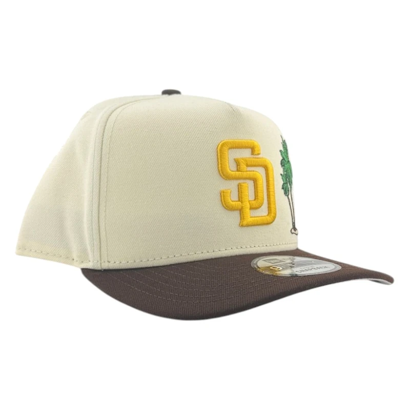 San Diego Padres Chrome and Brown Palm Tree New Era 9FIFTY A-Frame Snapback Hat