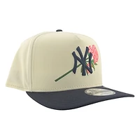 New York Yankees Chrome and Navy Rose New Era 9FIFTY A-Frame Snapback Hat