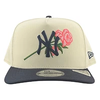 New York Yankees Chrome and Navy Rose New Era 9FIFTY A-Frame Snapback Hat