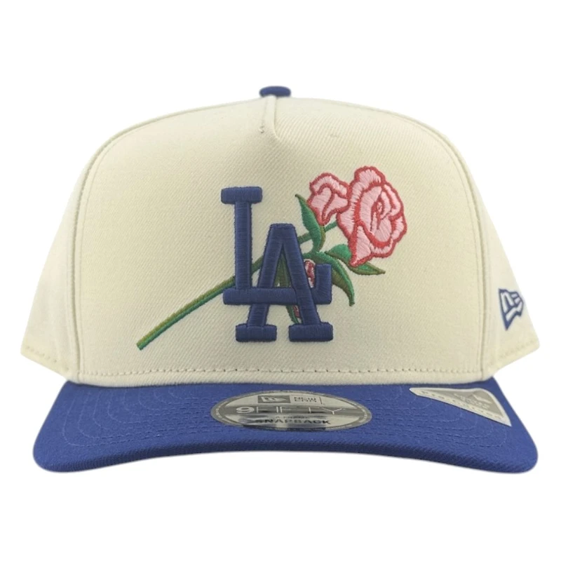 Los Angeles Dodgers Chrome and Royal Blue Rose New Era 9FIFTY A-Frame Snapback Hat