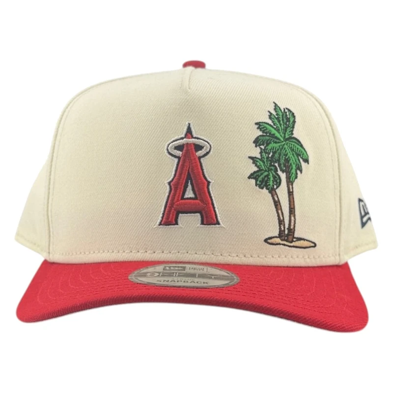 Los Angeles Angels Chrome and Scarlet Palm Tree New Era 9FIFTY A-Frame Snapback Hat