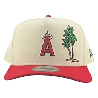 Los Angeles Angels Chrome and Scarlet Palm Tree New Era 9FIFTY A-Frame Snapback Hat