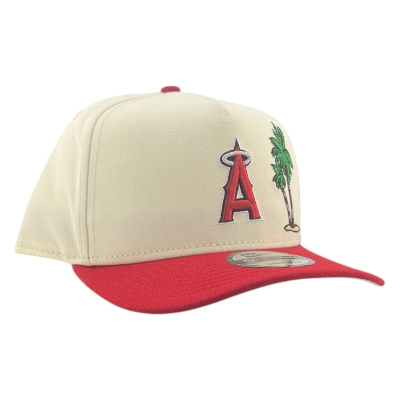 Los Angeles Angels Chrome and Scarlet Palm Tree New Era 9FIFTY A-Frame Snapback Hat