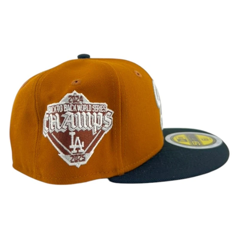 Kids Los Angeles Dodgers Toasted Peanut 25 WS Champs Patch New Era 59FIFTY Fitted Hat