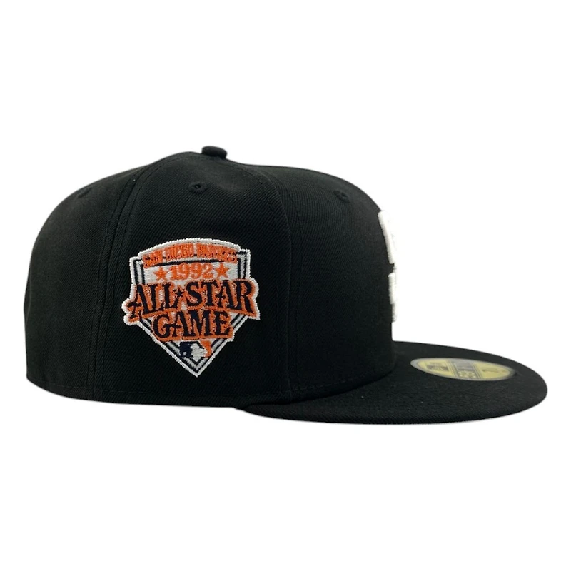 San Diego Padres Black and White 1992 ASG Patch New Era 59FIFTY Fitted Hat