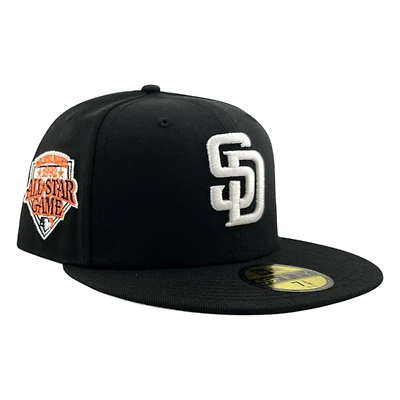 San Diego Padres Black and White 1992 ASG Patch New Era 59FIFTY Fitted Hat