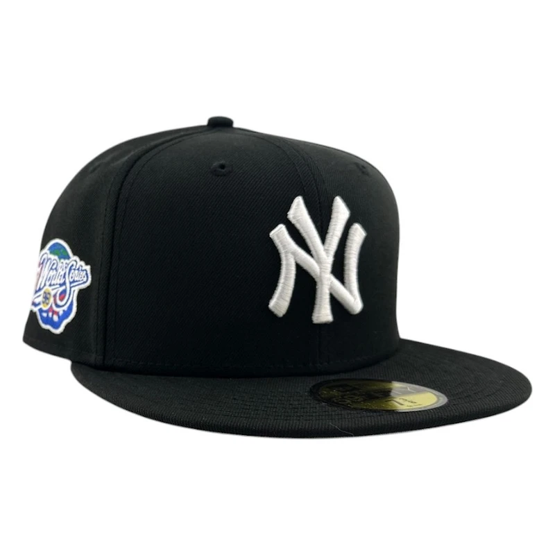 New York Yankees Black and White 1998 World Series Patch Era 59FIFTY Fitted Hat