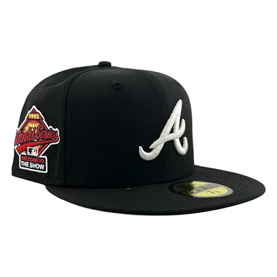 Atlanta Braves Black and White 1995 World Series Patch New Era 59FIFTY Fitted Hat