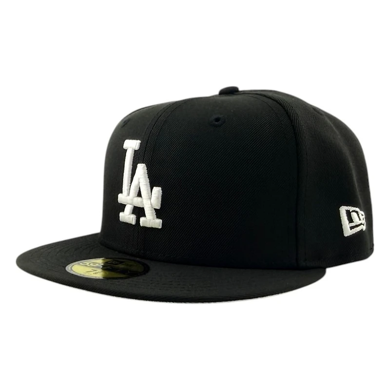 Los Angeles Dodgers Black and White 100th Anniversary Patch New Era 59FIFTY Fitted Hat