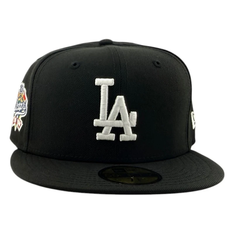 Los Angeles Dodgers Black and White 100th Anniversary Patch New Era 59FIFTY Fitted Hat