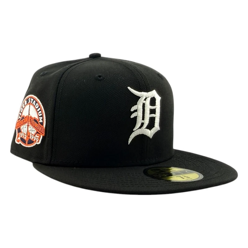Detroit Tigers Black and White Tiger Stadium Patch New Era 59FIFTY Fitted Hat