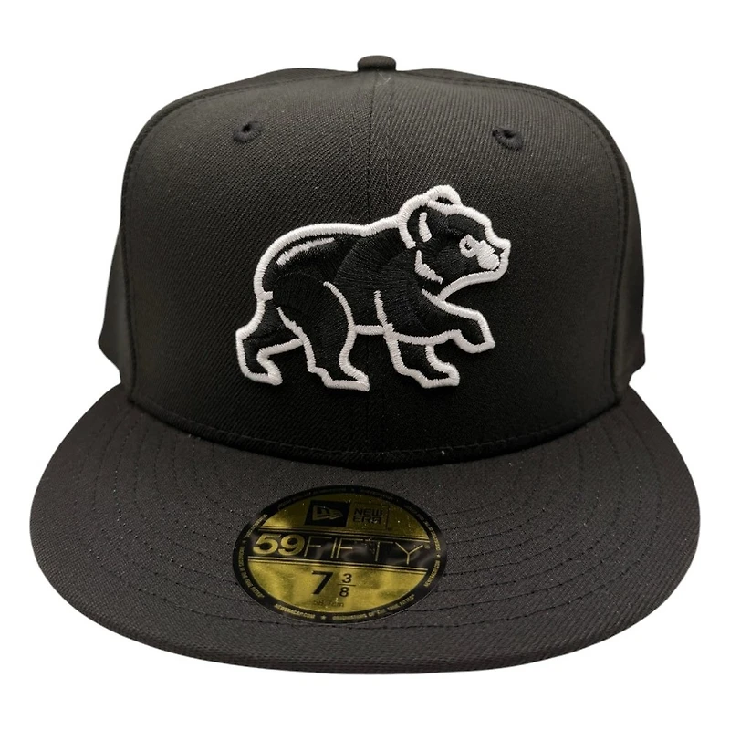 Chicago Cubs Black and White New Era 59FIFTY Fitted Hat